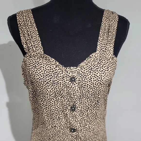 Dex Women's Sweetheart Neckline Leopard Buttoned Maxi Dress Small Brown Black - Picture 4 of 11